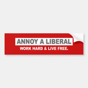 ADESIVO PARA CARRO ANTI-OBAMA- IRRITE UM LIBERAL. TRABALHE O DURO E