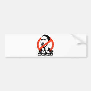 ADESIVO PARA CARRO ANTI-OBAMA/MUDANÇA PARA O MAIS MAU