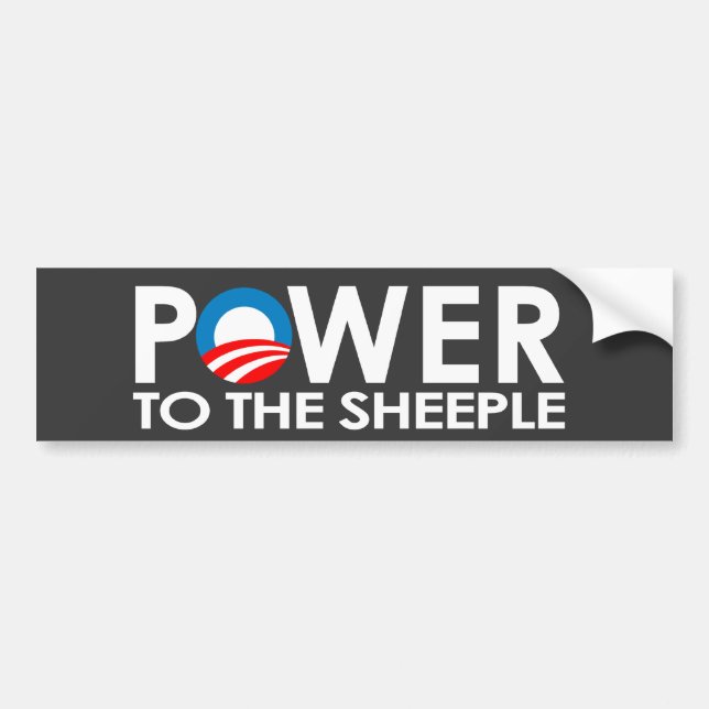ADESIVO PARA CARRO ANTI-OBAMA - PODER AO SHEEPLE (Frente)