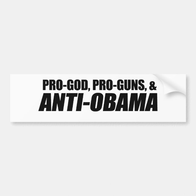 Adesivo Para Carro Anti-Obama - PRO-GOD PRO-GUNS ANTI-OBAMA (Frente)