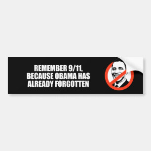 ADESIVO PARA CARRO ANTI-OBAMA- RECORDE 911 PORQUE OBAMA TEM FORGOTT