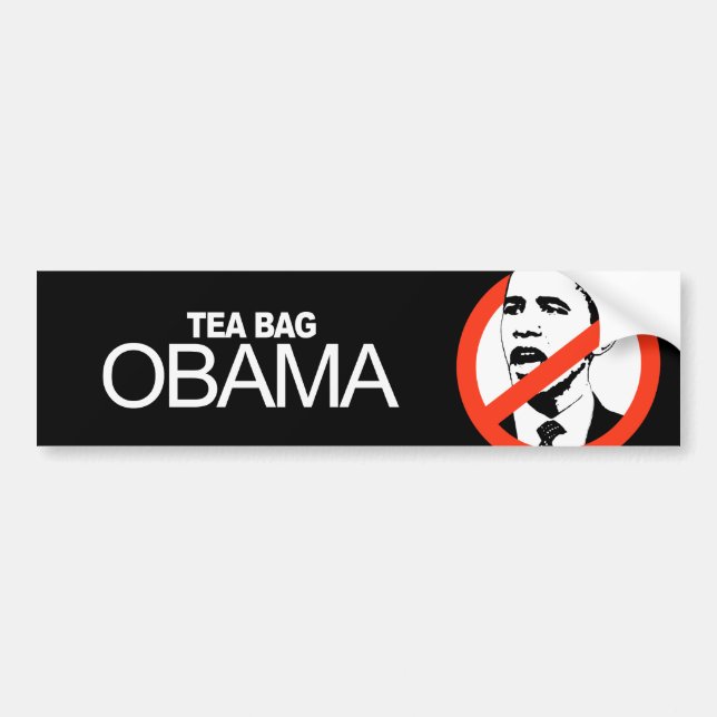 Adesivo Para Carro Anti-Obama - saquinho de chá Obama (Frente)