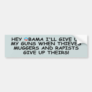 Adesivo Para Carro Anti pro armas de Obama não mais Obama