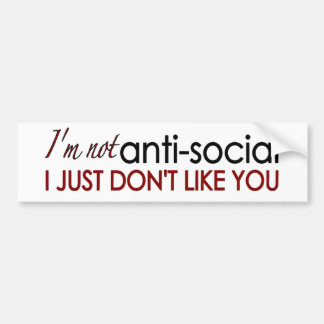 Adesivo Para Carro Anti-social