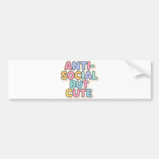 Adesivo Para Carro Anti-Social Mas Fofo – Estética de Introvertido En