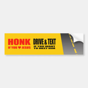 ADESIVO PARA CARRO ANTI-TEXTING - HONK SE VOCÊ AMA JESUS