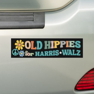Adesivo Para Carro Antigos Hippies para Harris Walz 2024