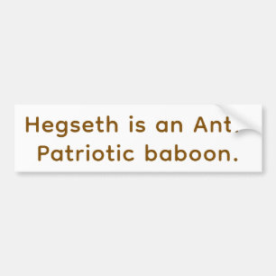 Adesivo Para Carro Antipatriótico babuíno Hegseth Hankamer Artjunkhau