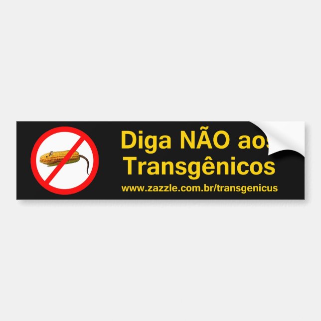 Adesivo Para Carro Aos Transgênicos de Diga NÃO (Frente)