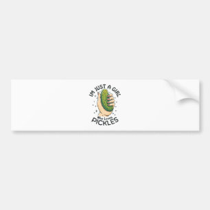 Adesivo Para Carro Apenas Uma Garota Que Ama Picles - Vegan Engraçado
