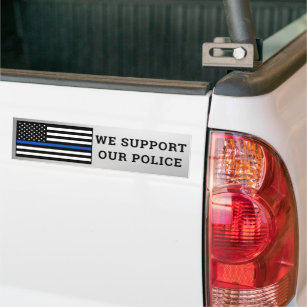 Adesivo Para Carro Apoiamos a nossa polícia linha azul fina