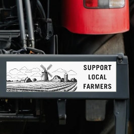 Adesivo Para Carro Apoie os Agricultores Locais Fazenda Arável Moinho