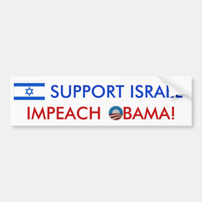 Adesivo Para Carro Apoio Israel! Acuse Obama! autocolante no vidro (Frente)