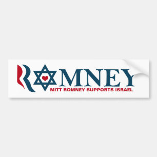 Adesivo Para Carro Apoios Israel de Mitt Romney