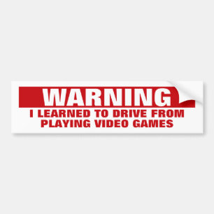 Adesivo Para Carro Aprendi a Dirigir Jogando Video Games