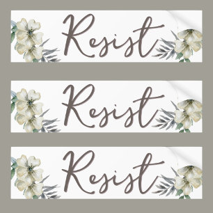 Adesivo Para Carro Aquarela Floral Resiste Política
