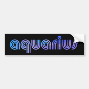Adesivo Para Carro Aquarius Retro Zodiac Star Sign Birthday Bumper S