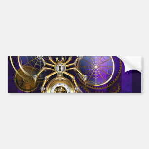 Adesivo Para Carro Aranha Steampunk no fundo roxo