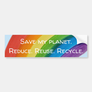 Adesivo Para Carro ARCO-ÍRIS Salve meu planeta (personalizável)