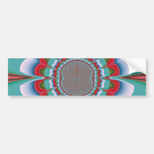 Adesivo Para Carro Arte abstrato de Mandala Psicodélico Retro em Flor