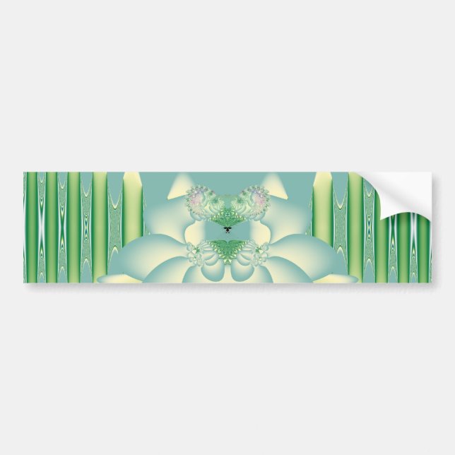 Adesivo Para Carro Arte Deco Floral Fractal Lótus Verde-Menta (Frente)