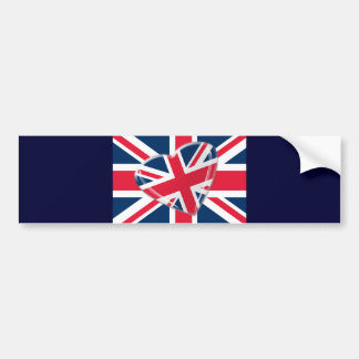 Adesivo Para Carro Arte Jaunty da bandeira de Union Jack do coração