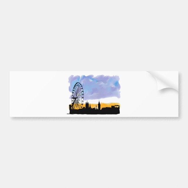 Adesivo Para Carro Arte Skyline em Londres, presentes que você pode p (Frente)