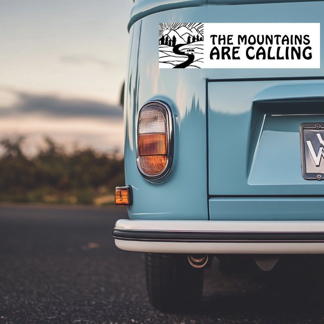 Adesivo Para Carro AS MONTANHAS CHAMAM VANTASMA RVing (THE MOUNTAINS ARE CALLING vanlife camper RVing Bumper Sticker
)