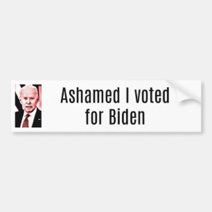 ADESIVO PARA CARRO ASHAMED I VOTO A FAVOR DA BIDEN