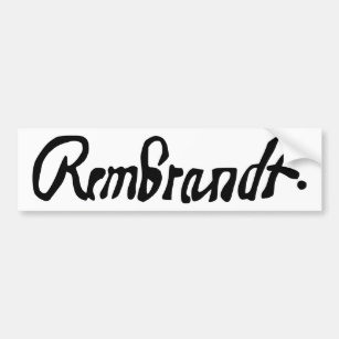 Adesivo Para Carro Assinado por Rembrandt Bumper Sticker