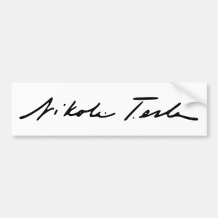 Adesivo Para Carro Assinatura do gênio Nikola Tesla da eletricidade