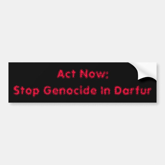 Adesivo Para Carro Ato agora: Pare o genocídio em Darfur (Frente)