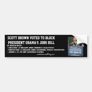 Adesivo Para Carro Ato dos trabalhos de Scott Obama obstruído Brown