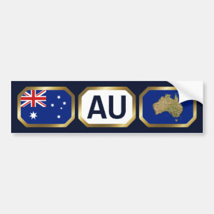 Adesivo Para Carro Australia Flag Map Code Bumper Sticker