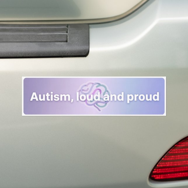 Adesivo Para Carro Autism Pride Loud & Proud Modern Purple (No carro)