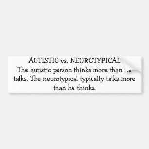 Adesivo Para Carro AUTÍSTICO contra NEUROTYPICAL