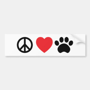 Adesivo Para Carro Autocolante de Bumper de Pata de Amor pela Paz