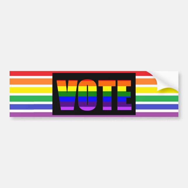 Adesivo Para Carro Autocolante do Rainbow LGBT Vote (Frente)