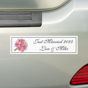 Adesivo Para Carro Autocolante do Recem casados de Nome Personalizado