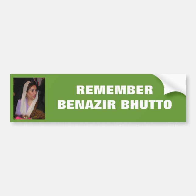 Adesivo Para Carro Autocolante no vidro traseiro #1 de Benazir Bhutto (Frente)
