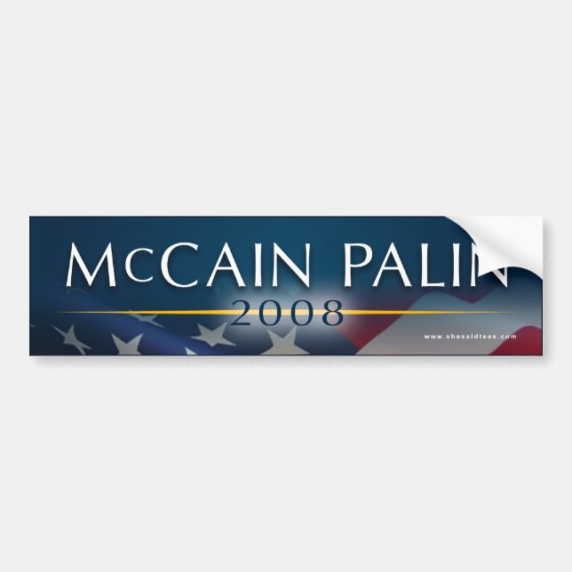 Adesivo Para Carro Autocolante no vidro traseiro 2008 de McCain Palin (Frente)