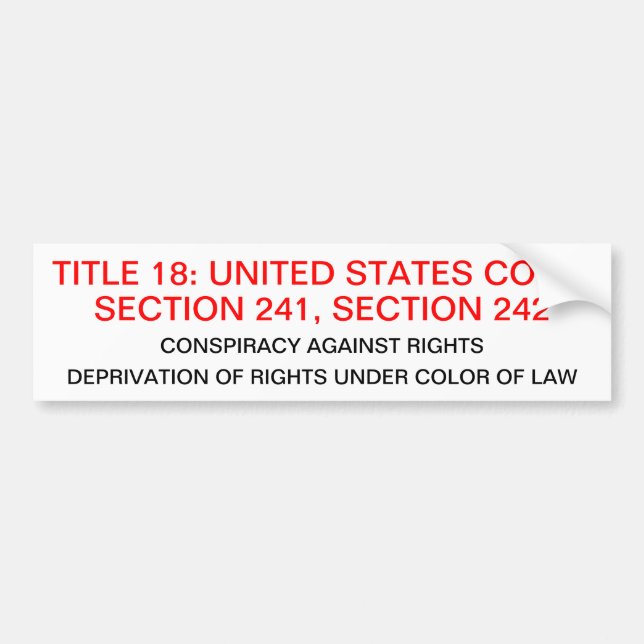 Adesivo Para Carro Autocolante no vidro traseiro com título 18 USC (Frente)