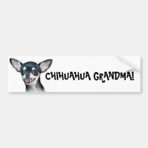 Adesivo Para Carro Autocolante no vidro traseiro da avó da chihuahua