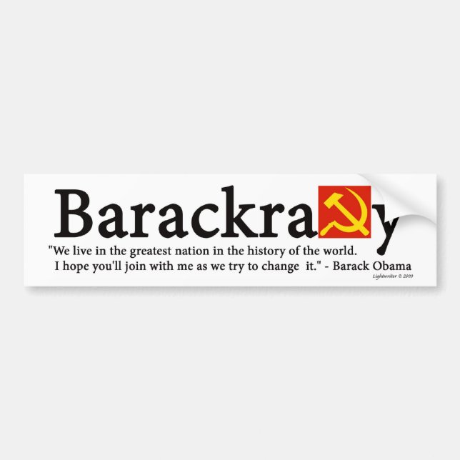 Adesivo Para Carro Autocolante no vidro traseiro de Barackracy (Frente)