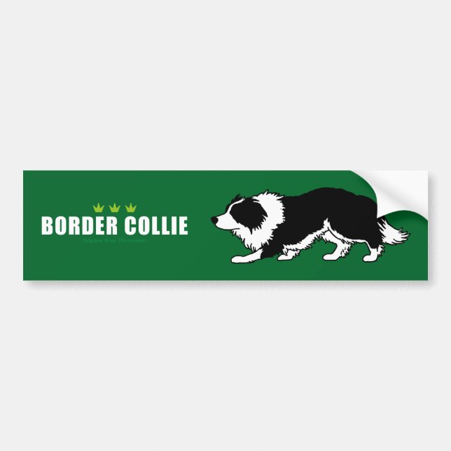 Adesivo Para Carro Autocolante no vidro traseiro de border collie (Frente)