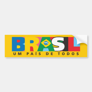 Adesivo Para Carro Autocolante no vidro traseiro de Brasil Um Pais de