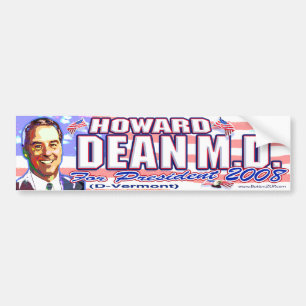 Adesivo Para Carro Autocolante no vidro traseiro de Howard Dean '08