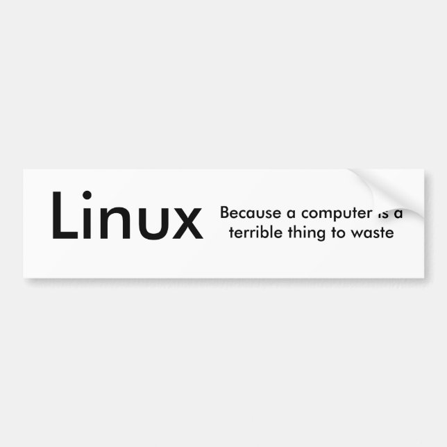 Adesivo Para Carro Autocolante no vidro traseiro de Linux (Frente)