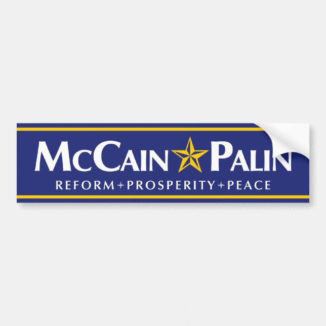 Adesivo Para Carro Autocolante no vidro traseiro de McCain-Palin (Frente)