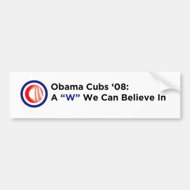 Adesivo Para Carro Autocolante no vidro traseiro de Obama Cubs (Frente)